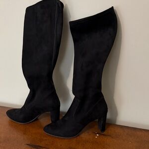 Nine West Elegant Black Suede Tall  Boots